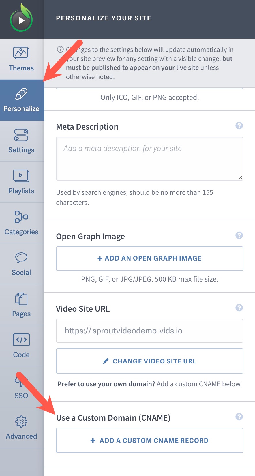 Use a CNAME Record for Your SproutVideo Site