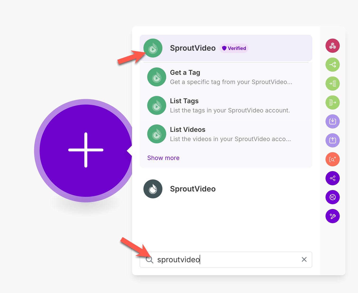 Create SproutVideo Scenario for Make.com
